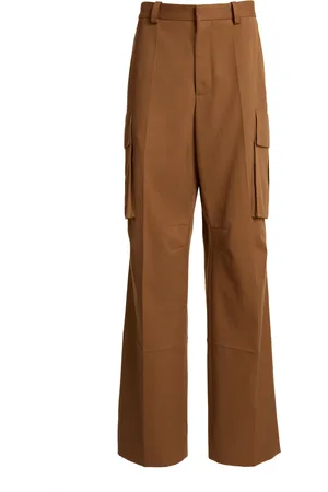 Victoria Beckham Mid-Rise Cotton Wide-Leg Cargo Pants