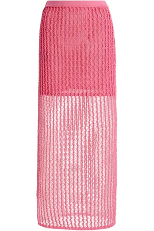 Simkhai Exclusive Odie Crocheted Cotton-Blend Midi Skirt
