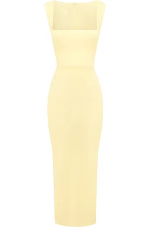 ALEX PERRY Square-Neck Crepe Jersey Midi Dress