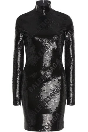 Balenciaga Turtleneck Sequin Mini Dress