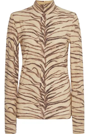 Stella McCartney Tiger- Jersey Turtleneck Top