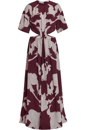 VALENTINO GARAVANI Gryphon-Patterned Silk Crepe De Chine Gown
