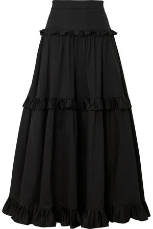 Carolina Herrera Ruffled Cotton-Blend Maxi Skirt