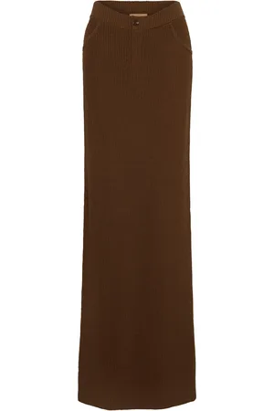 AYA MUSE Catsu Ribbed-Knit Cotton-Blend Maxi Skirt