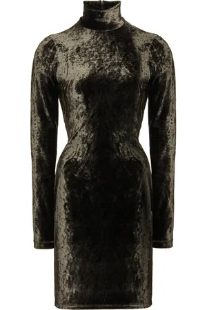 Balenciaga Velvet Turtleneck Mini Dress