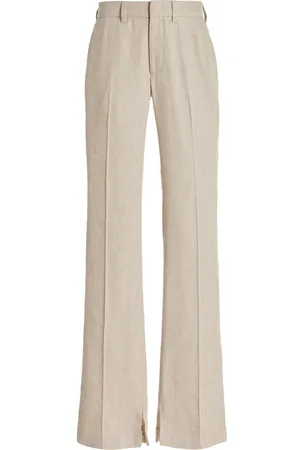 BRANDON MAXWELL The Cameron Linen-Silk Straight-Leg Pants