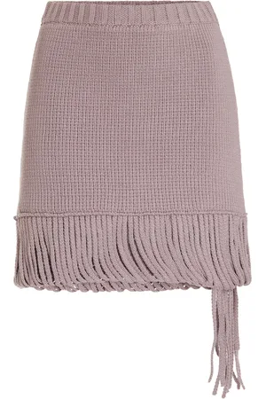 Diotima Drapers Cotton Fringe Knit Mini Skirt