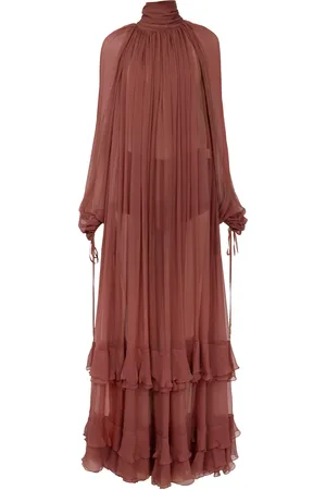 Chloé Oversized Gathered Silk Maxi Dress