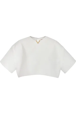 VALENTINO GARAVANI Cropped Cotton-Blend Gabardine Top