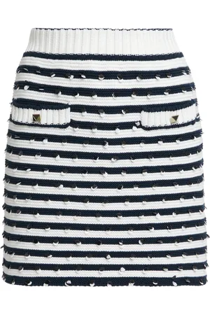 VALENTINO GARAVANI Embellished Cotton Mini Skirt