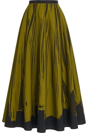 Giambattista Valli Printed Cotton Poplin Midi Skirt