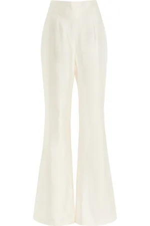 GALVAN Sorrento Tailored Silk Taffeta Flared Pants