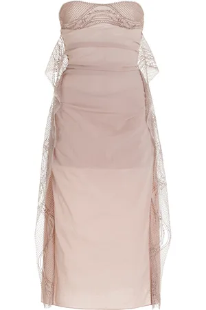 CHRISTOPHER ESBER Lace-Trimmed Crepe Midi Dress