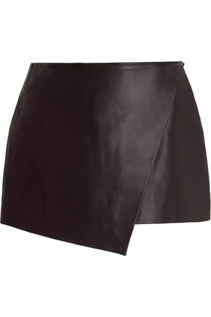 The Frankie Shop Cleo Leather Mini Wrap Skirt