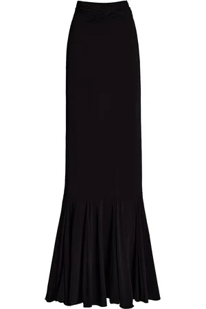Nensi Dojaka V-Waist Flared Jersey Maxi Skirt