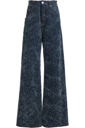 Stella McCartney Bouclé Rigid Mid-Rise Wide-Leg Jeans