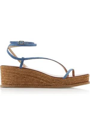 Jimmy Choo Drive Denim Wedge Sandals