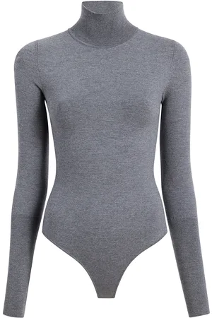 Khaite Thea Knit Wool-Blend Turtleneck Bodysuit