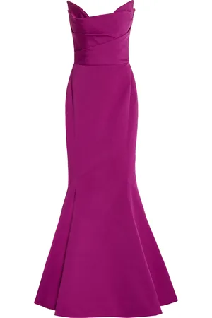 Marchesa Notte Corset Crepe Gown