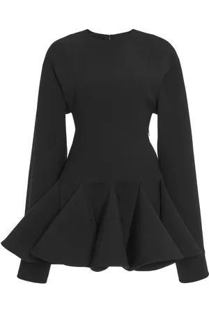 VALENTINO GARAVANI Pleated Wool-Crepe Mini Dress