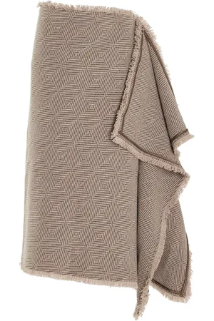 By Malene Birger Avianna Fringed Wool-Blend Midi Skirt