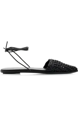 St Agni Tie-Up Macrame Leather Flats