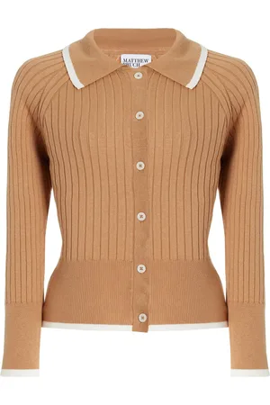 Matthew Bruch Ribbed-Knit Cotton-Blend Cropped Cardigan