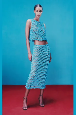 Safiyaa Satine Knit Column Midi Skirt
