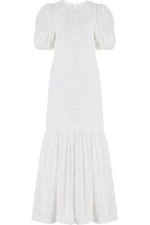 ROTATE Smocked Sequin Midi Dress