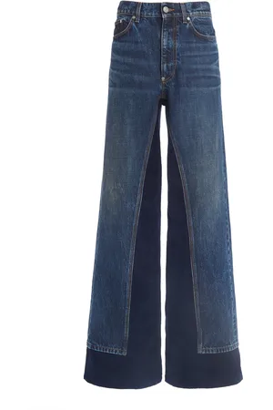 Stella McCartney Reworked Rigid High-Rise Wide-Leg Jeans