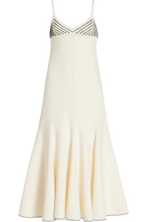 Anna October Devi Bead-Embellished Knit-Crepe Midi Dress
