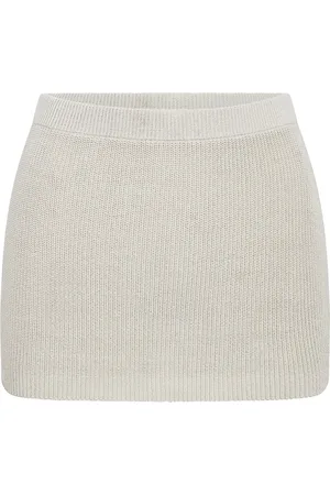 AYA MUSE Kivu Ribbed-Knit Cotton-Blend Mini Skirt