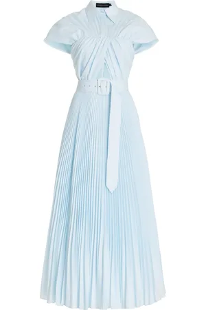 BRANDON MAXWELL Exclusive Draped Cotton Midi Shirt Dress