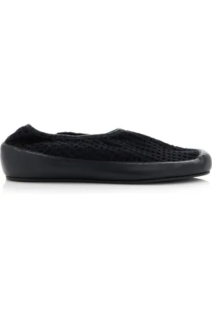 St Agni Macrame Cotton and Leather Flats