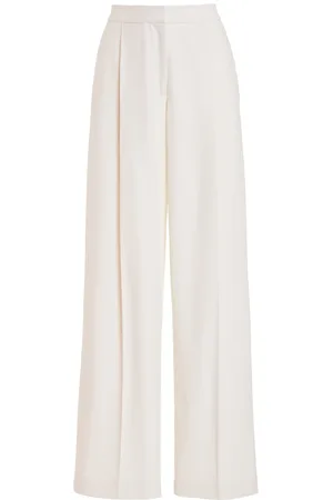 Oscar de la Renta High-Rise Stretch-Wool Wide-Leg Pants