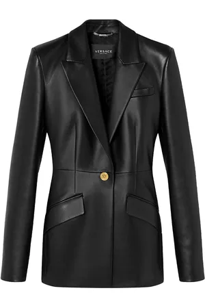 VERSACE Leather Blazer Jacket