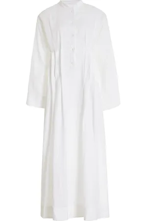 Bondi Born Nikko Pleated Organic Linen Maxi Dress
