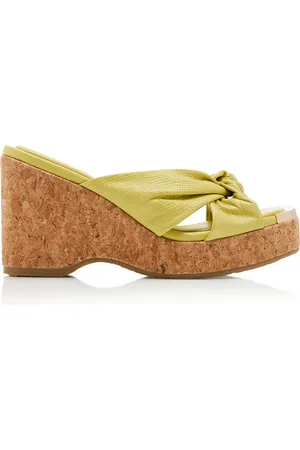 Jimmy Choo Avenue Lizard-Effect Leather Wedge Sandals
