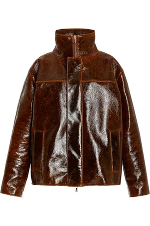 BRANDON MAXWELL The Everett Lacquered-Wool Trucker Jacket