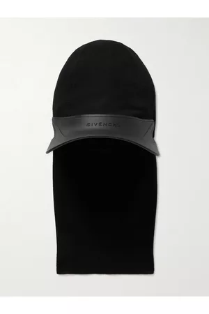 Givenchy Men Beanies - Logo-Embossed Wool-Blend Brimmed Balaclava
