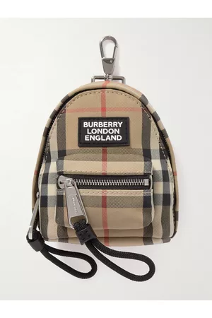 Burberry Checked Leather-Trimmed Canvas Keyring