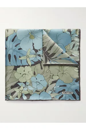 Tom Ford Men Pocket Squares - Floral-Print Silk-Twill Pocket Square