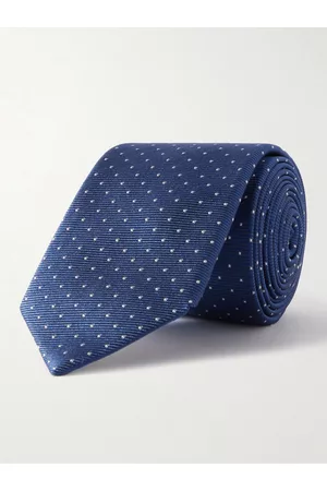 Lanvin Men Neckties - 7cm Pin-Dot Silk-Faille Tie