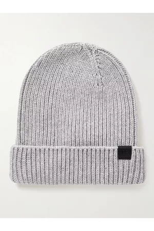 Tom Ford Leather-Trimmed Ribbed Cashmere Beanie