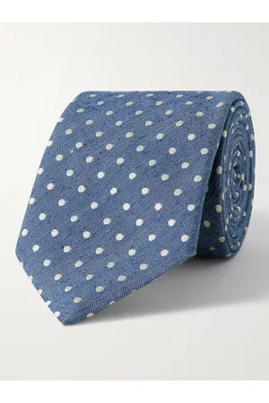CANALI 8cm Polka-Dot Slub Silk-Jacquard Tie