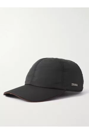 Z Zegna Zephir Leather-Trimmed Logo-Appliquéd Shell Baseball Cap