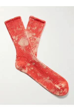 Rostersox Tie-Dyed Ribbed Cotton-Blend Socks