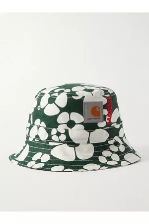 Marni Men Hats - Carhartt WIP Logo-Detailed Floral-Print Cotton-Canvas Bucket Hat