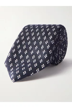 CANALI Men Neckties - 8cm Silk and Linen-Blend Tie