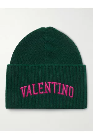 VALENTINO GARAVANI Logo-Embroidered Virgin Wool Beanie